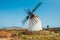 White stony windmill at Fuertaventura, Spain