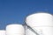 White storage tanks