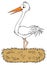 White stork (vector clip-art)