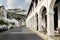 White street with pavement and arcade building in Fort Galle Sri Lanka