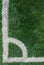 White Stripe Line with Corner Point on The Green Soccer Field from Top View used as Template