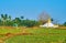 The white stupa among the fields, Bago Region, Myanmar