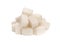 White sugar cube heap isolated