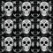 White Sugar Skull Seamless Background