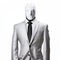 White Suit Mannequin: Symbolic Alienpunk Art With Negative Space Emphasis