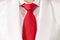 White suit and red necktie background