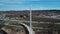 White suspension bridge in Denver Colorado