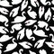 White swan seamless pattern on black background, vector