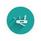 White Swiss army knife icon isolated with long shadow. Multi-tool, multipurpose penknife. Multifunctional tool. Green