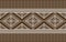White Symmetry Geometric Native or Tribal Seamless Pattern on Brown Background