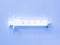 White syringe on a blue background. Syringe on blue background. 5ml syringe on blue background. Medical equipment for subcutaneous