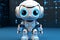 White system AI chat bot, 3Drender, cute robot design