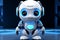 White system AI chat bot, 3Drender, cute robot design