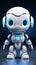 White system AI chat bot, 3Drender, cute robot design