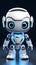 White system AI chat bot, 3Drender, cute robot design