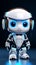 White system AI chat bot, 3Drender, cute robot design