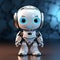 White system AI chat bot, 3Drender, cute robot design