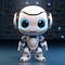 White system AI chat bot, 3Drender, cute robot design