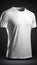 White t-shirt mockup on studio dark background. Generative Ai