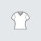 White t-shirt short sleeve v-neck icon - slim fit or woman shirt