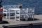 White table and chairs on the dock, Norway