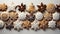 A white table topped with lots of decorated cookies