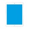 White tablet icon vector eps10. White tablet with blue epmty screen on white background.