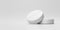 White tablets or painkillers with a pharmacy on a medical background. White pills for alleviating illness or fever. 3D rendering