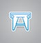 White tabouret icon on grey background. Vector illustration tabouret icon. eps10.