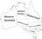 White tagged map of states and territories map of AUSTRALIA