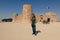 White Tall Man near the Al Zubara Fort, historic Qatari military fortress, in the ancient town of Zubarah