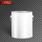 White Tall Tub Paint Bucket Container With Metal Handle.