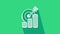 White Target with coin symbol icon isolated on green background. Investment target icon. Successful business concept