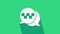 White Taxi call telephone service icon isolated on green background. Speech bubble symbol. Taxi for smartphone. 4K Video