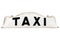 White taxi roof sign isolated on white