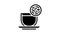 white tea glyph icon animation