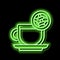 white tea neon glow icon illustration