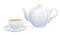 White teacup and teapot