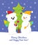 White Teddy Bear, Snowman and Christmas Tree