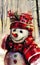 White Teddybear Snowman in Bright Colors AI art