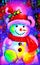 White Teddybear Snowman in Bright Colors AI art