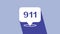 White Telephone with emergency call 911 icon isolated on purple background. Police, ambulance, fire department, call