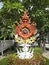 White temple thailand, no smoking sign