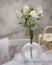 White Tender handmade plaster vase. Modern home decoration