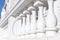 White terrace balusters made of painted concrete