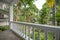 White terrace railing of a bungalow