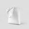 White textured totebag mockup with handles down, 3d rendering, isolated on background