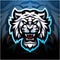 White tiger esport mascot logo