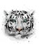 White Tiger vector watercolor. Wildlife annimal front view illustrations