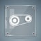 White Timing belt kit icon isolated on grey background. Square glass panels. Vector Illustration